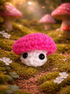 Hot Pink and Sparkle White Popping Mushrooms